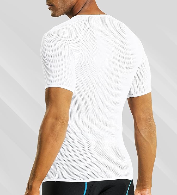 Nepest Mens Vests/Short Sleeve Biking Base Layer Mesh Sleeveless Cycling Baselayer Bicycle Ultralight Undershirts