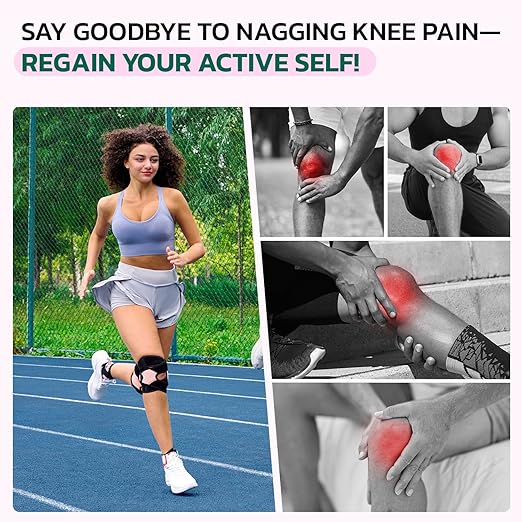 aoFIT Knee Brace for Men Women Knee Pain Meniscus Tear Arthritis Patella Dislocation Best Osteoarthritis Adjustable Compression with Memory Stabilizers for ACL MCL Breathable for Injury Recovery XL
