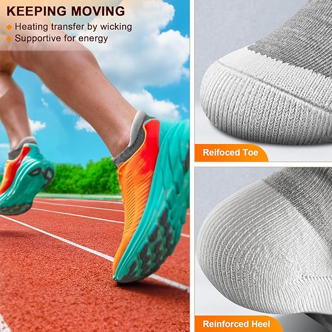 BULLIANT Men Running Socks,Active Ankle Socks No Show For Men With Cushioned Footbed Arch Support Breathable Wicking