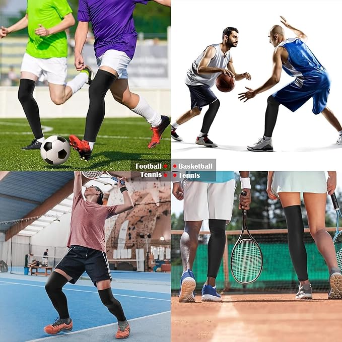 Skylety Leg Sleeves Compression Long Knee Sleeve UV Protect for Men Women Sport Basketball Football