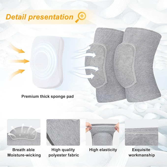 Volleyball Knee Pads for Dancers, Soft Breathable Knee Pads for Men Women Kids Knees Protective, Knee Brace for Volleyball Football Dance Yoga Tennis Running Cycling Workout Climbing