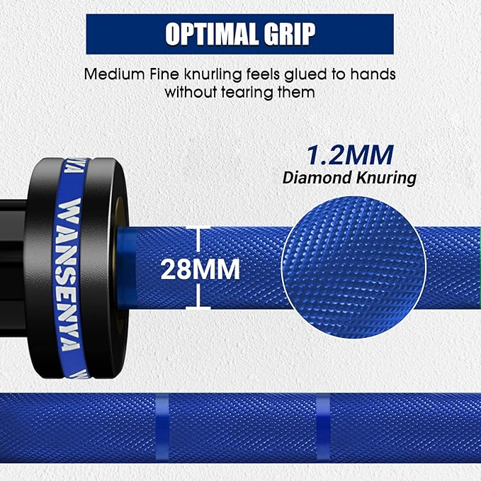 7FT Olympic Barbell 45lb,28MM 2 Inch Olympic Bar for 500/700lbs Capacity with No. 45 Steel,Olympic Weight Bars for Lifting,CrossFit,Bench Press,Deadlift,Squats,Strength Training bars