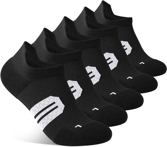 BUDERMMY Womens Ankle Compression Socks with Arch Support Athletic Low cut Running Socks for Women Workout Cushion 5 Pairs