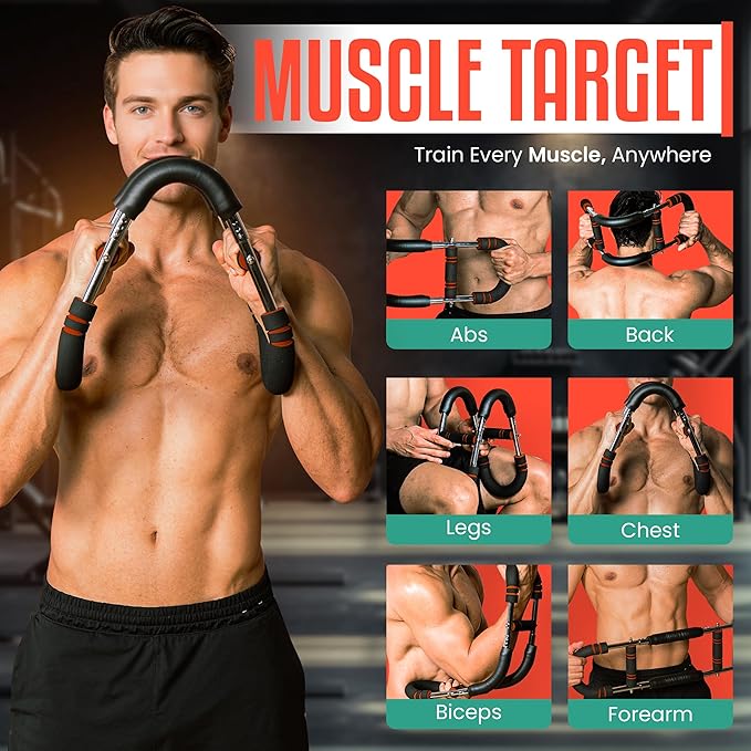 Twister Arm Trainer 4 Adjustable Springs (30-110lbs), Strength Training Equipment, Chest and Arm Trainer for Men & Women, Chest Expander, Portable Gym Equipment & Carry Bag, at Home Workout Exercise