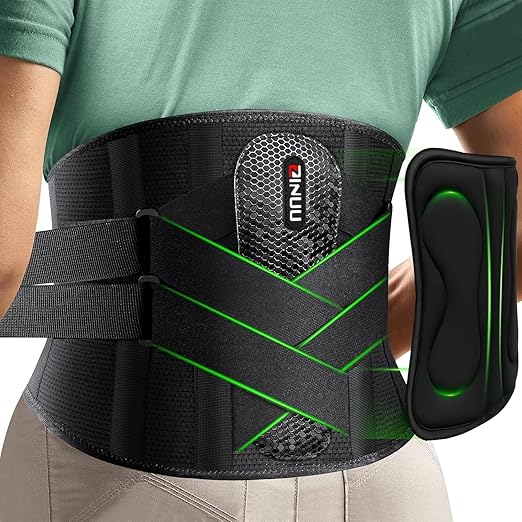 Dual X-Back Brace for Lower Back Pain Relief with Bionic Support System, 8X Powerful Lumbar Support Belt for Men & Women, Breathable Mesh Design, Adjustable Back Support Belt with 3D Lumbar Pad for Sciatica, Heavy Lifting, Work, Gifts for Mom Dad
