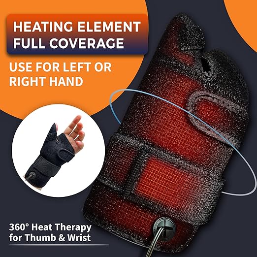 Wrist & Thumb Heating Pad for Arthritis and Carpal Tunnel Relief, Hand Heating Pad for Sprains, Trigger Thumb, Tendonitis, Hand Pain Relief - Left & Right Hands(L)