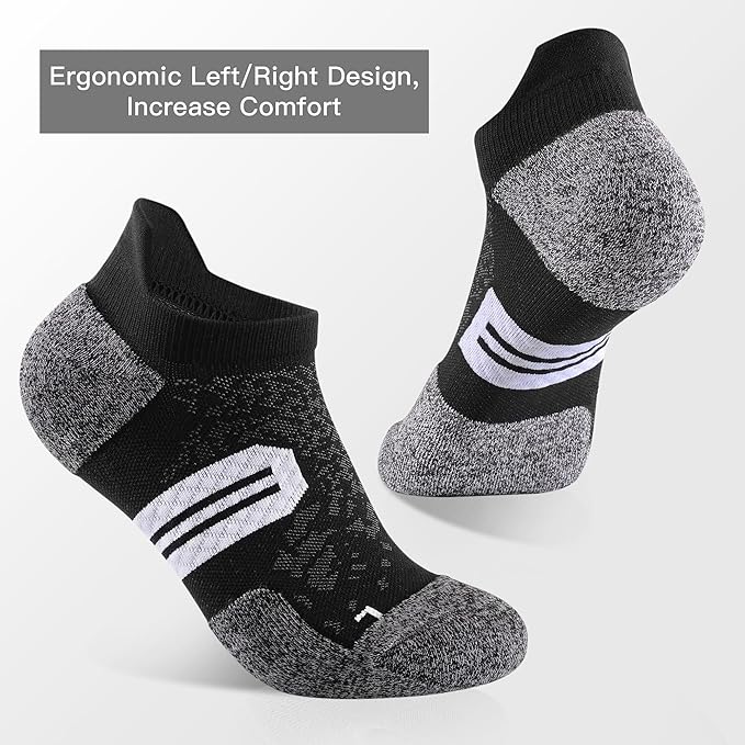 BUDERMMY Womens Ankle Compression Socks with Arch Support Athletic Low cut Running Socks for Women Workout Cushion 5 Pairs