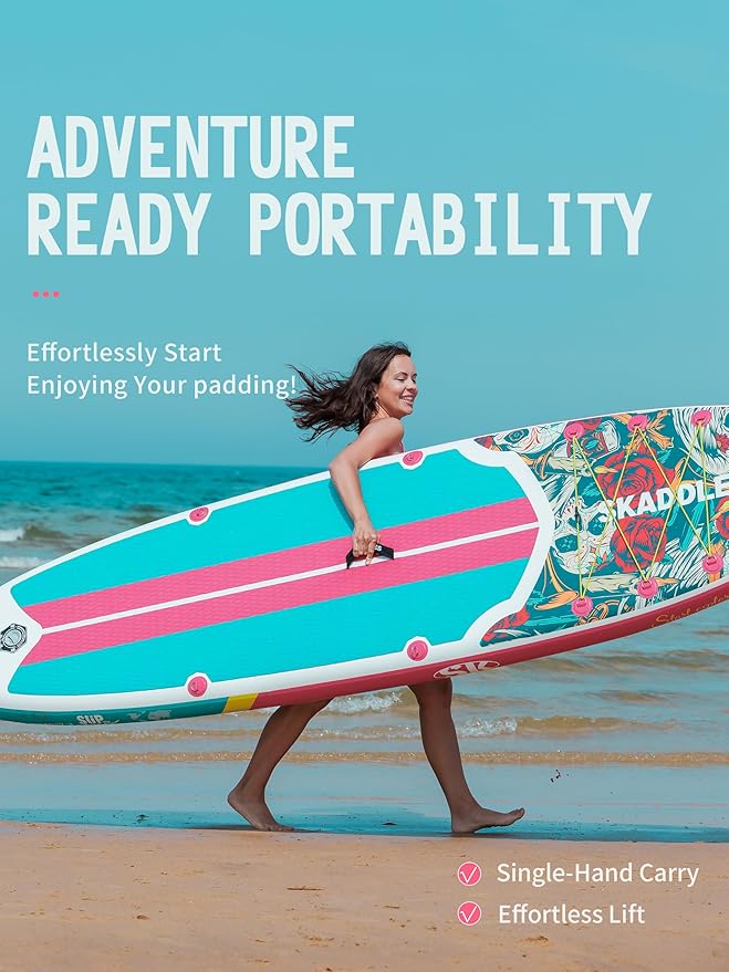 10’6’’ Inflatable Stand Up Paddle Board (SUP) for Adults and Youth with Non-Slip Deck – Complete Accessories Kit, for Fishing, Yoga, Fitness & Family Fun