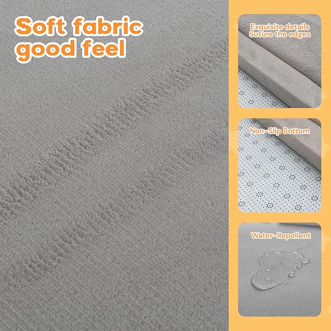 RONGFA Baby Play Mat for Floor,1.3" Thick Elasti-Foam Playpen Mat for Tummy Time, Easy Care with Non-Slip Cushioned for Infant,Kids and Toddler Crawling