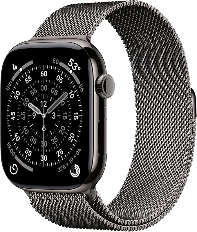 Apple Watch Series 11 [GPS + Cellular 46mm] Smartwatch with Slate Titanium Case with Slate Milanese Loop - M/L. Sleep Score, Fitness Tracker, Health Monitoring, Always-On Display, Water Resistant