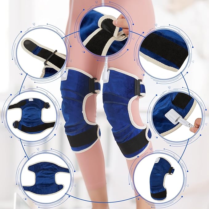 AOKESTE Knee Heating Pad for Pain Relief,Heating Pad for Knee for Aching,Heated Brace for Joint Pain, Soreness Swelling,Auto Shut Off,86℉~158℉ Adjustable Temp