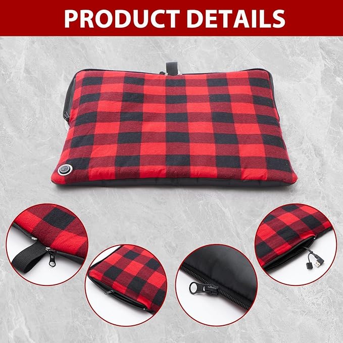 24x20Inch Stadium Seat Heating Pad, Battery Heated Outdoor Chair Cushion for Camping,Stadium,Office or Home, (Battery NOT Included).