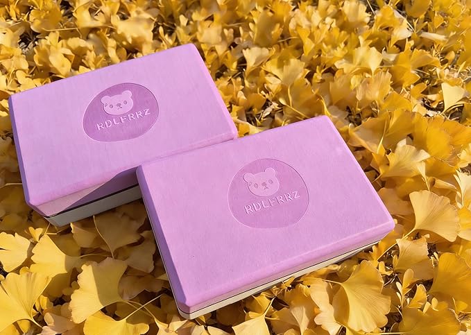 Premium Yoga Blocks - Non-Latex EVA Foam with Non-Slip Grip & Beveled Edges - Multiple Colors Available - Ideal for Yoga, Pilates, Meditation - Boost Stability, Balance and Deep Stretching