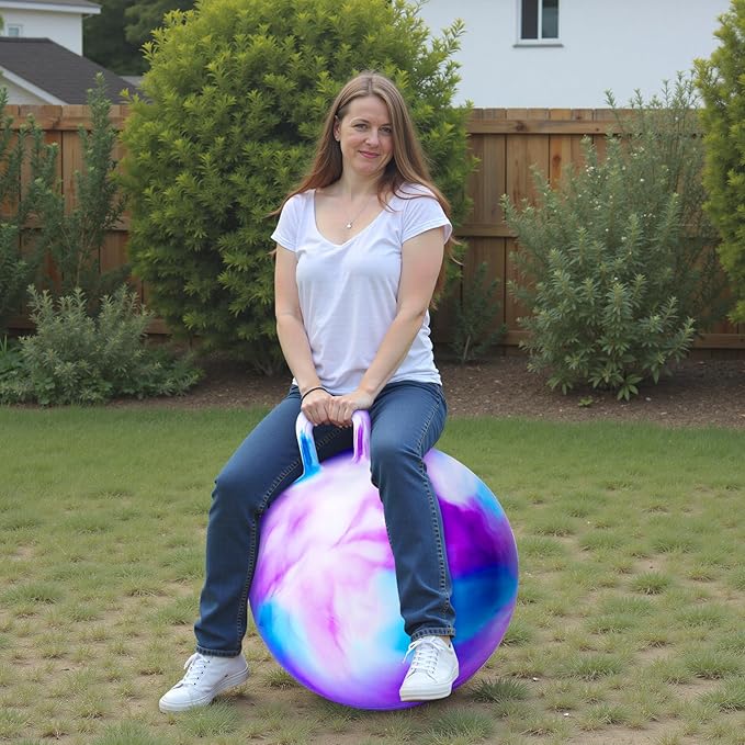 PlayZap Hopper Balls for Adults 16+, 28 Inches Bouncy Ball with Handle, 28" Inflatable Bouncing Hopper, 74cm Bouncing Toys, Big Hopping Toys for Boys Girls Gifts