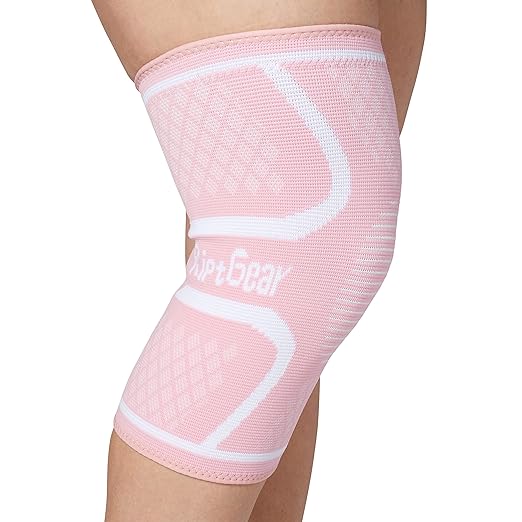 RiptGear Knee Compression Sleeve Women - Knee Support and Compression Knee Brace for Women Working Out For Pain, Running (Medium, Pink (1 Pack))