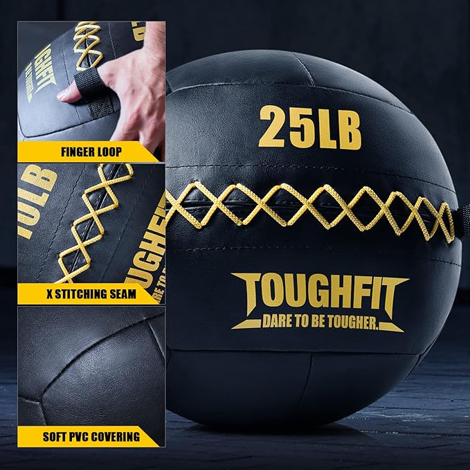 ToughFit Soft Wall Ball - Medicine Ball Set for Cardio Fitness Exercise - Weighted Med Ball for Strength and Conditioning Exercises, Cross Training Lunge, and Partner Toss