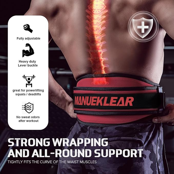 Weight Lifting Belt, Lifting Belts for Women Men,MANUEKLEAR Weightlifting Belt Quick Locking Back Support for Bodybuilding, Fitness, Powerlifting, Cross Training, Squats, Workout, Exercise