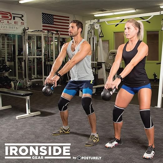 Knee Sleeves (1 Pair) 7mm Neoprene Thick Compression Knee Brace Support for Weightlifting, Powerlifting, Squatting & Fitness Training for Women and Men Black (MEDIUM)