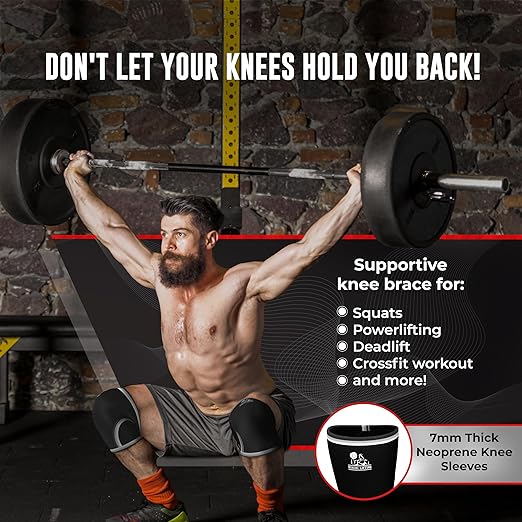 Nordic Lifting 7mm Knee Sleeves for Weightlifting & Gym (1 Pair) - Neoprene Compression Support for Squats, Powerlifting & Cross Training - USPA Approved - For Men & Women - XL