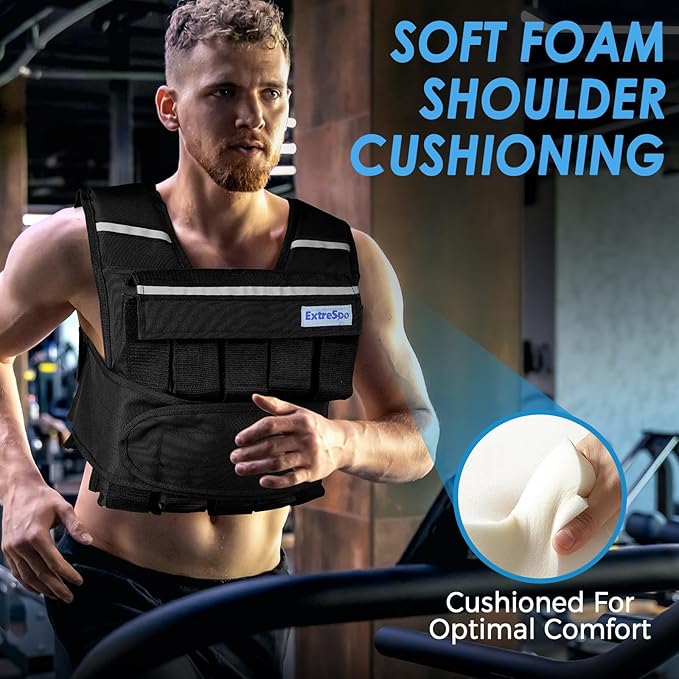 Adjustable Weighted Vest for Men Women, 40lb Rucking Weight Vests Adjustable for Running, Training Workout, Jogging, Walking