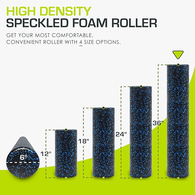ProsourceFit High Density Foam Rollers Long, Firm Full Body Athletic Massage Tool for Back Stretching, Yoga, Pilates, Post Workout Muscle Recuperation