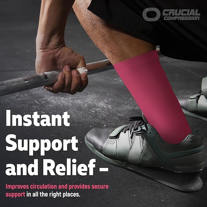 Ankle Compression Sleeve for Women & Men (Pair) – Ankle Brace for Sprain, Swelling, Achilles Tendon – Ankle Support Open Toe Plantar Fasciitis Socks for Foot Arch Support & Pain Relief