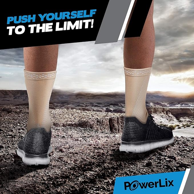 POWERLIX Legs Orthopedic Brace Compression Support Sleeve (Pair) for Swelling, Sprain, Plantar Fasciitis, Arthritis, Tendinitis