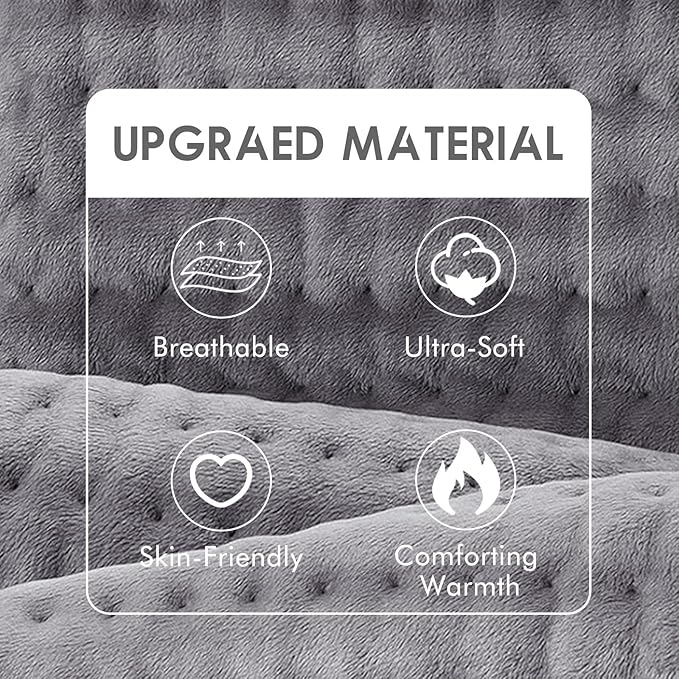 DAILYLIFE Heating Pad for Back Pain Relief, 12"x24" Electric Heating Pads for Cramps, Back, Shoulder and Neck with 6 Heat Settings, Fast-Heating Technology, Auto Shut Off, UL Certification, Gray
