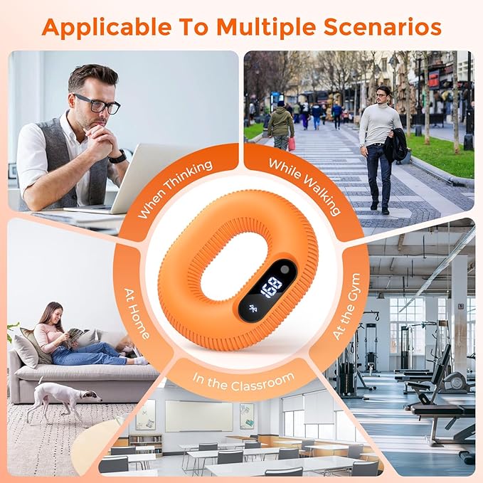 Grip Strength Trainer with Smart Bluetooth APP, Countable Hand Extension Exerciser for Muscle Building and Injury Recover, Portable Hand Exerciser at Office, School and Home Use, Silicone