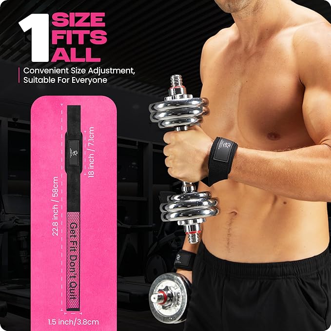 Special Essentials 2 Pack of Wrist Straps for Weightlifting - Two-Sided Anti Slip Silicone Grip & Padded Neoprene - Durable Gym Lifting Straps for Men and Women for Bodybuilding & Powerlifting