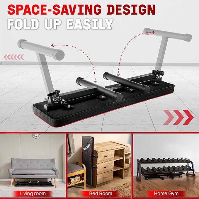 Yes4All 41/45 Inches Flat Weight Bench - 2.5" Thick Cushion Foldable Bench Press with Non-Slip Foot Caps
