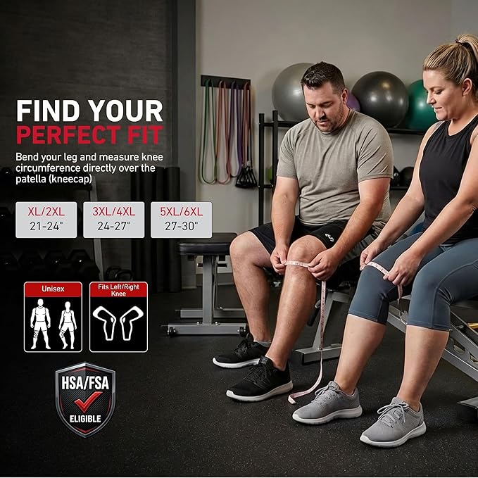 McDavid VOW Plus Size Knee Brace with Stays – Adjustable Over-Wrap Knee Support for Large Legs, Spring Steel Stays for Lateral Stability, Compression Knee Wrap for Men & Women Black