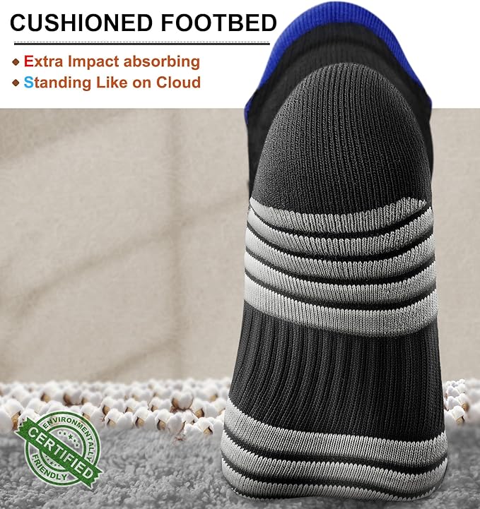 BULLIANT Men Running Socks,Active Ankle Socks No Show For Men With Cushioned Footbed Arch Support Breathable Wicking