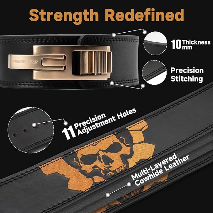 Lever Lifting Belt for Man and Women, Weightlifting with Adjustable Heavy Duty Buckle, Professional Weight Lifting Belt