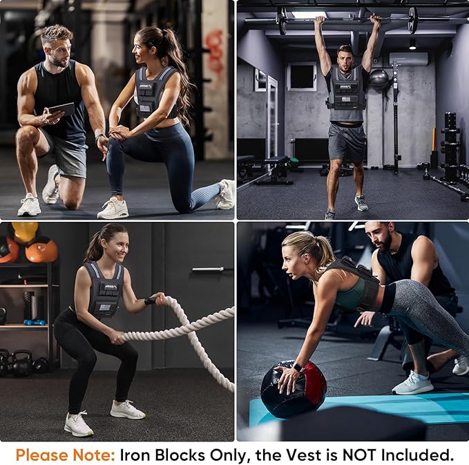 APEXUP Adjustable Weighted Vest Men 20lbs/30lbs/40lbs Weights with Reflective Stripe, Weight Vest Woman Workout Vest for Strength Training Running Walking