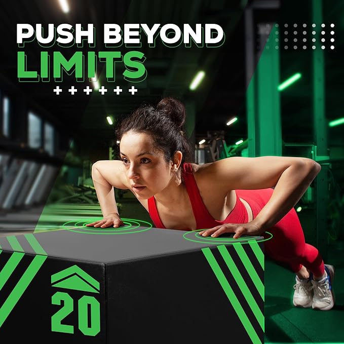 Yes4All 3 in 1 Foam Plyometric Jump Box for Training & Conditioning - Plyo Jump Box for Fitness Workout Exercise