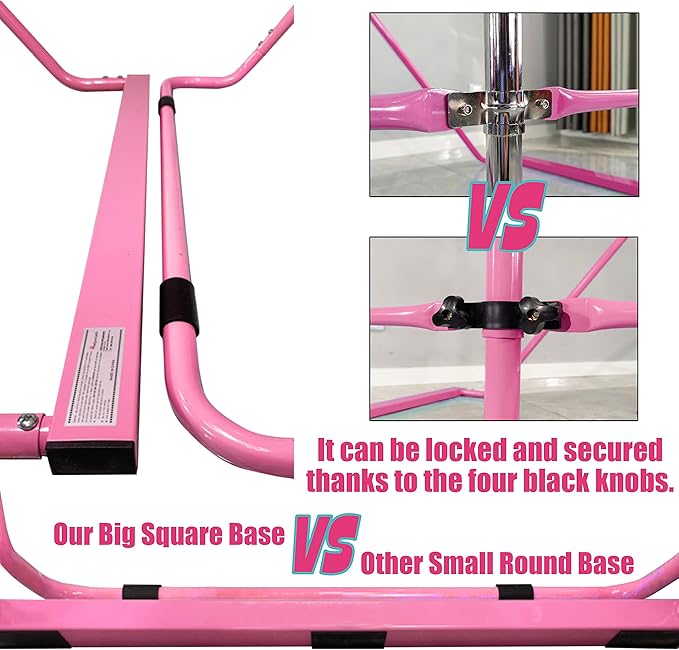 PreGymnastic Folding Gymnastics Bar with Rings, Foldable Kip Bar with Sturdier Base, Training Bar for Kids Ages 3-10, Horizontal Bar, Home Gym Equipment for Boy Girl