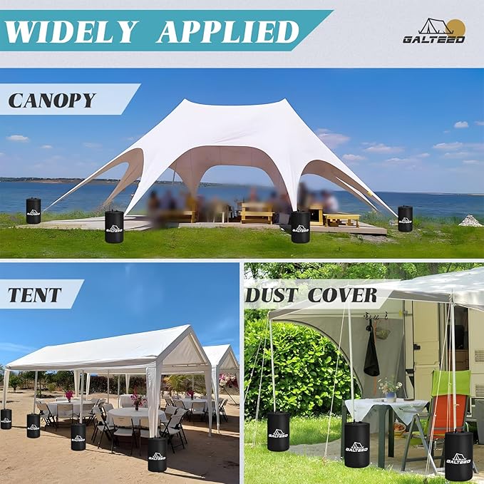 Canopy Water Weight Bag,330 LBS Water Tent Weights Set of 6 Leg Weights for Pop Up Canopy,Canopies,Tent,Gazebo,Black