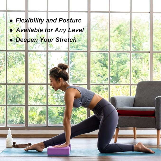 uxcell Yoga Block-Light Weight High-Density EVA Foam Brick for Beginners, Yogis, Pilates, Meditation