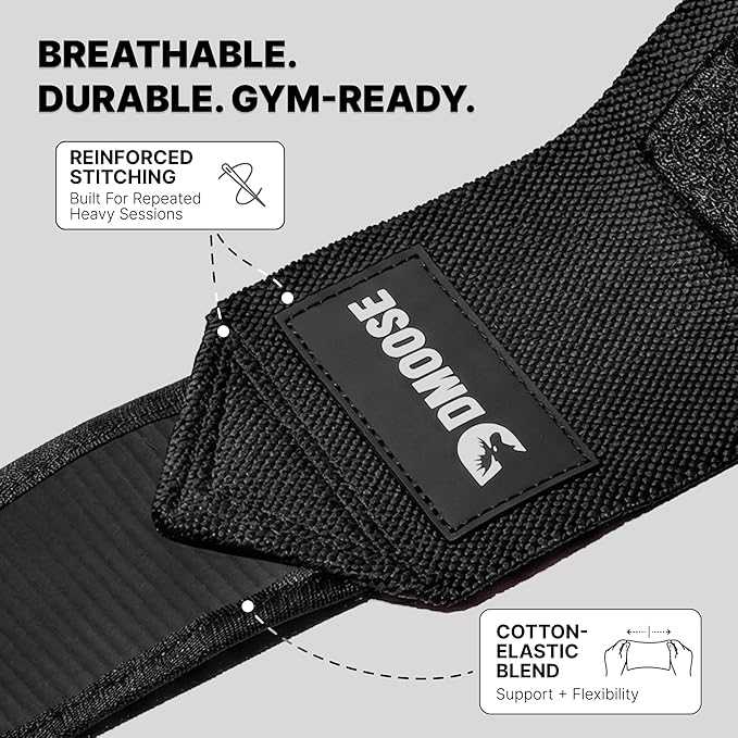 DMoose Fitness Elbow Wraps for Weightlifting (Pair) - 40'' Adjustable Strap for Gym Workout & Bench Press, Compression Elbow Sleeves for Tendonitis, Joint Support, Powerlifting & Deadlifts