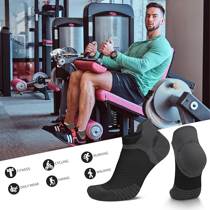 Iseasoo Copper Ankle Compression Socks - Low Cut Arch Support Socks for Men & Women, Running, Nurses, Plantar Fasciitis Socks