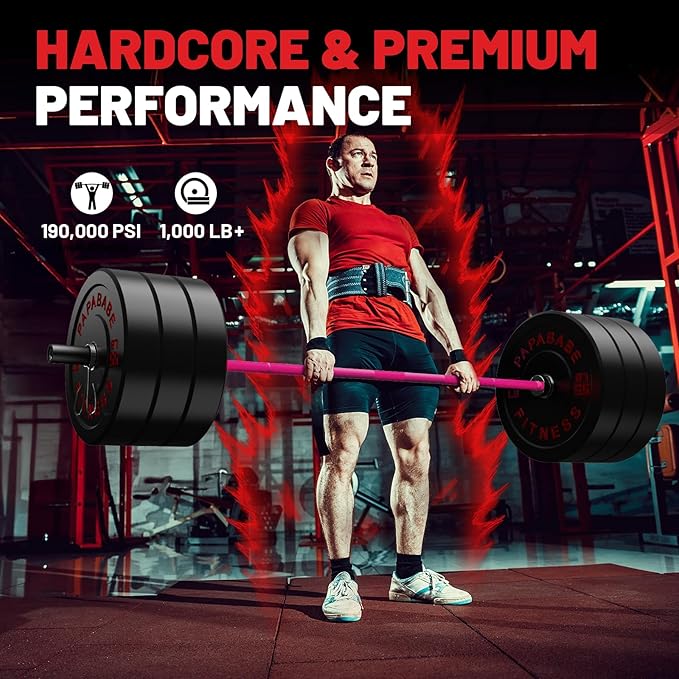 7FT Olympic Barbell 45 lb Barbell 2 INCH 1000lbs/1500lbs Capacity Olympic Bar with Moderate Knurling For Squats Curls Deadlifts