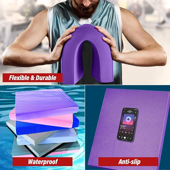 Balance Pad- Foam Balance Pad for Workout, Non-Slip & Water-Resistant Stability Trainer Mat, Soft TPE Exercise Foam Mat for Rehabilitation Stability,Physical Therapy,Fitness,Yoga (15.7" * 13" * 2")