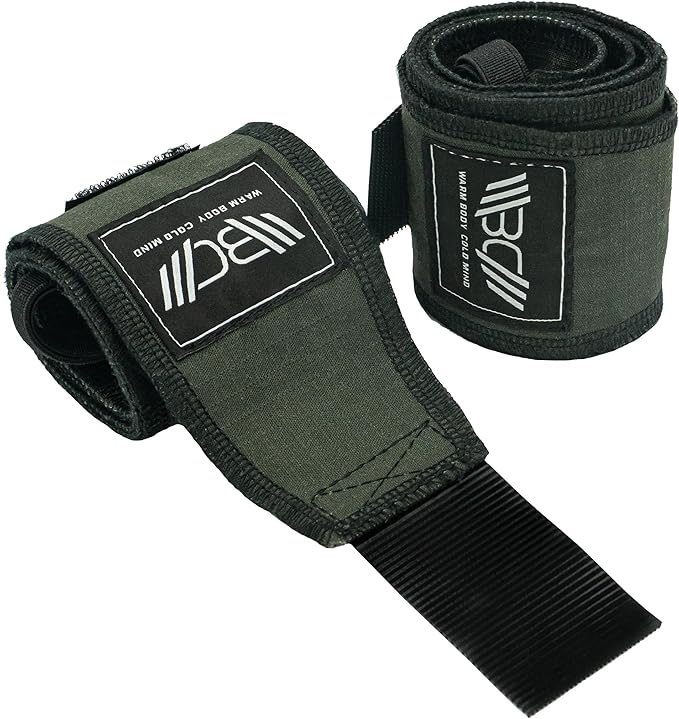 WARM BODY COLD MIND - Premium Cotton Weight Lifting Wrist Wraps for Cross Training, Powerlifting, Deadlift, Weightlifting, Gym, Wrist Straps, Workout, Fitness, Heavy-Duty Support with Thumb Loop