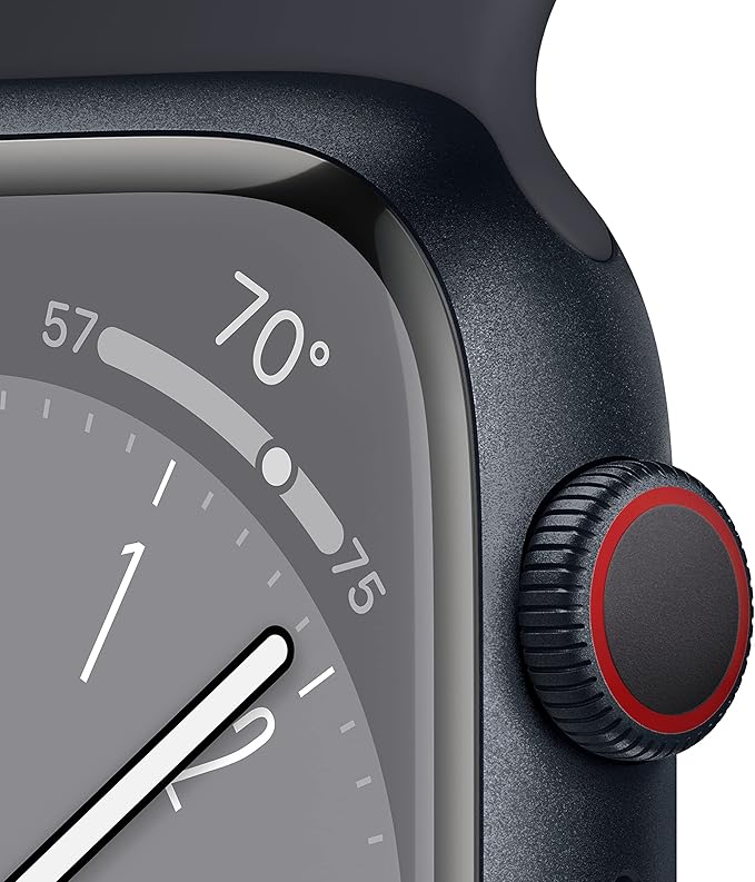 Apple Watch Series 8 [GPS + Cellular, 41mm] - Midnight Aluminum Case with Midnight Sport Band, S/M (Renewed)