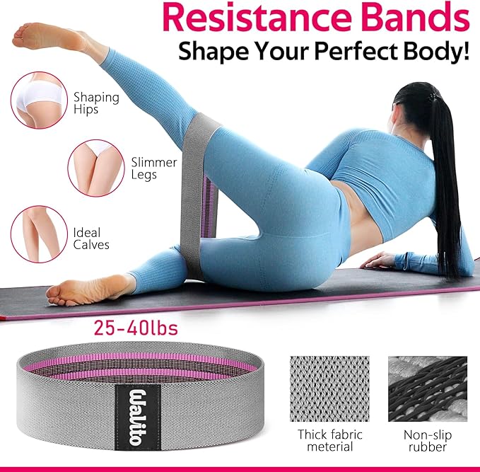 WALITO 8Pcs Barbell Pad Set for Hip Thrust - Squat Pad,Gym Accessories for Women with Bar Bad,Bench Press, with Gym Ankle Straps,Resistance Bands for Working Out,Lifting Strap,Carry Bag