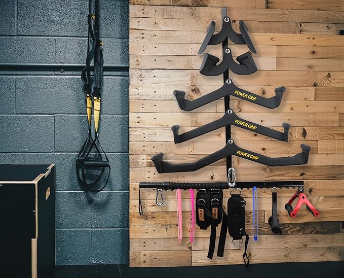 VAIIO lat pull down bar storage, One-piece molding gym storage wall organizer, Large-capacity storage gym storage rack, home gym organizer