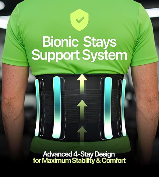 Back Brace for Lower Back Pain Relief – Adjustable Lumbar Support Belt for Women & Men, Lower Back Support for Herniated Disc, Sciatica & Heavy Lifting, Workout Back Support Brace, Size XXL