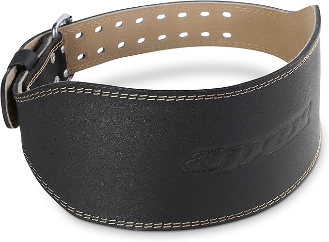 Apex by Marcy 6-Inch Wide Genuine Leather Weightlifting Belt for Men and Women
