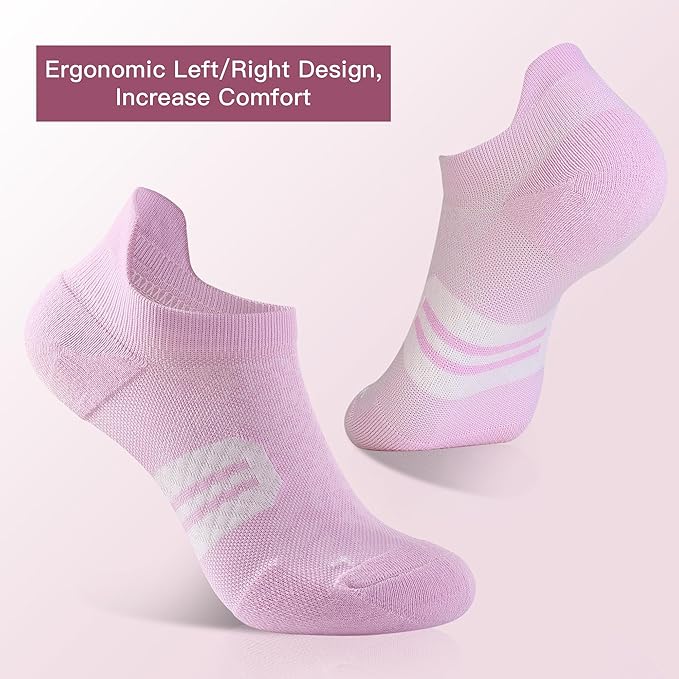BUDERMMY Womens Ankle Compression Socks with Arch Support Athletic Low cut Running Socks for Women Workout Cushion 5 Pairs